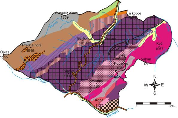 Geologická mapa katastrálneho územia obce Vernár