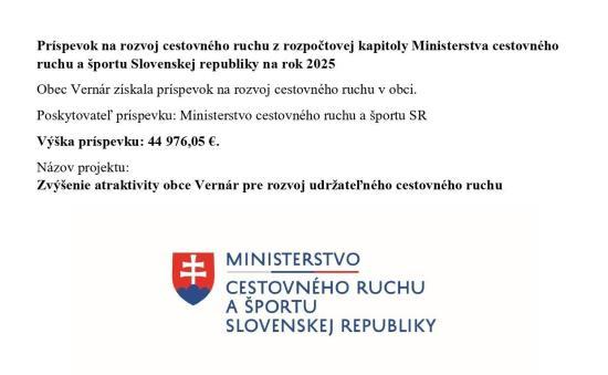 poskytnuta dotacia od mcs sr